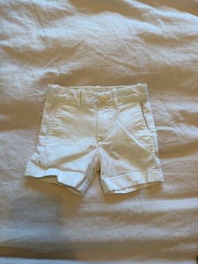 Crew cuts: Classic White Cotton Rolled-Hem Shorts 2T